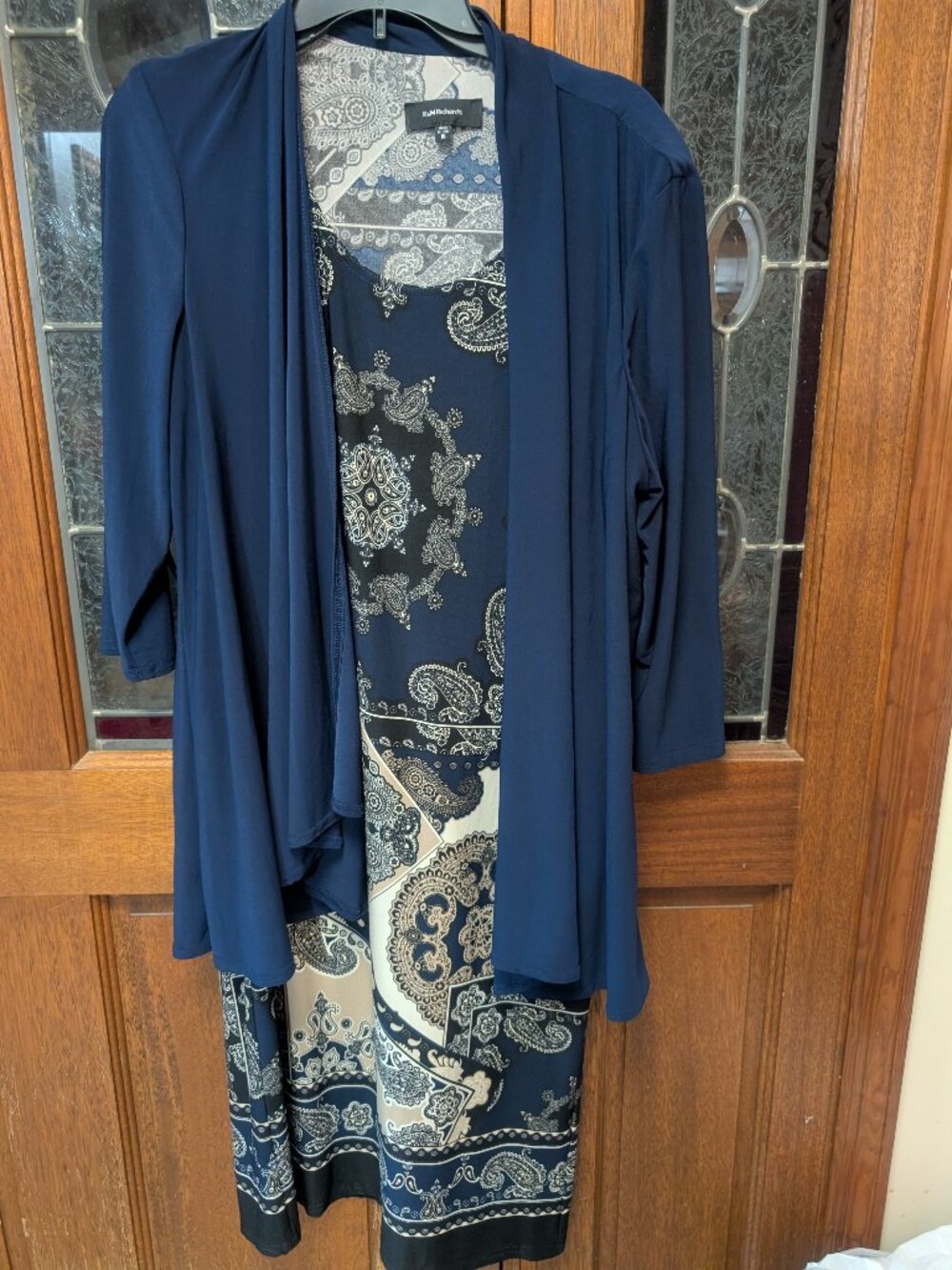 Womens two-piece paisley print dress and flyaway jacket set